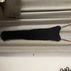 House of CB Black Strapless Ruched Dress